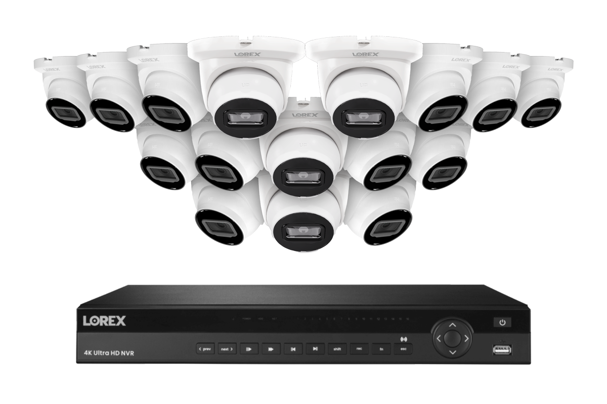 Lorex Elite Series 4K 16 Camera Capable 6TB Wired NVR System with 4MP (2K) A4 IP Turret Cameras