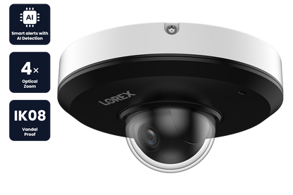 Lorex 2K (4MP) IP Wired PTZ Security Camera with AI Detection and 4x Optical Zoom