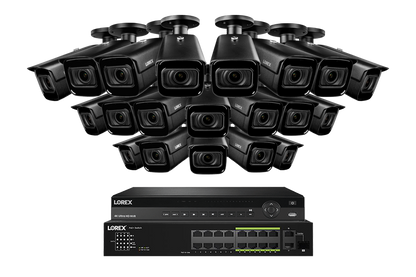 Lorex 4K (32 Camera Capable) 8TB Wired NVR System with Nocturnal 3 Smart IP Bullet Cameras Featuring Motorized Varifocal Lens and 30FPS Recording