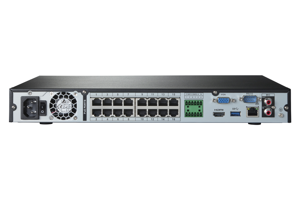 Lorex Elite Series 4K 16 Camera Capable 6TB Wired NVR System with 4MP (2K) A4 IP Turret Cameras