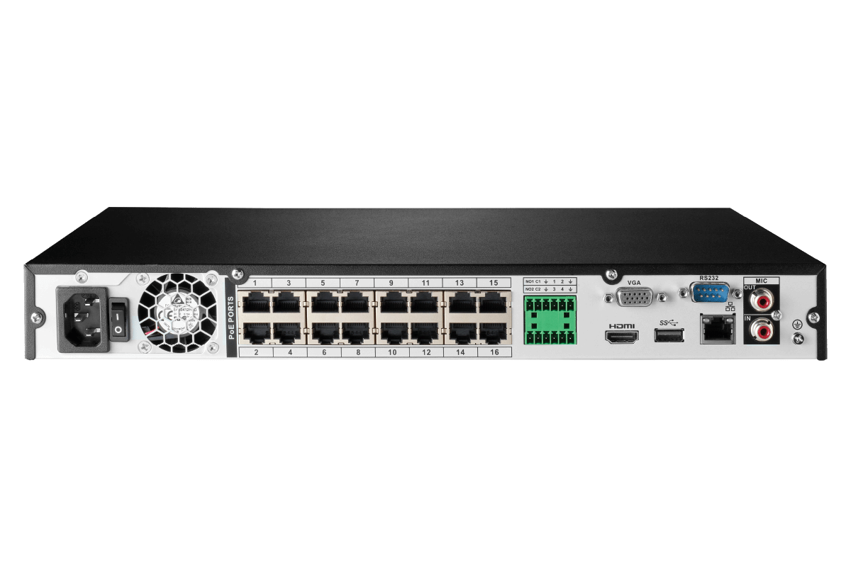 Lorex Fusion Series 4K 16 Camera Capable (Wired or Fusion Wi-Fi) 6TB Wired NVR System with H12 Wired 4K IP Dome Cameras