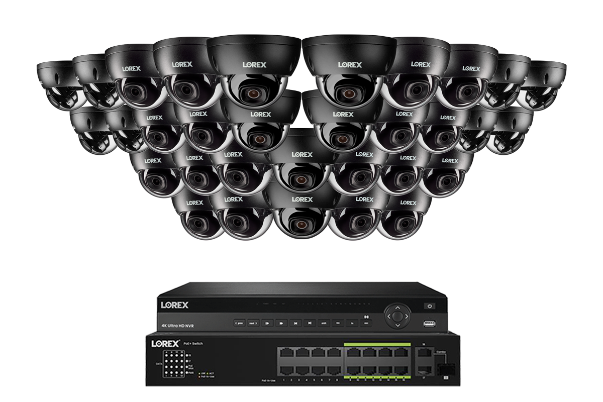 Lorex Elite Series 4K 32 Camera Capable 6TB Wired NVR System with 4MP (2K) A4 IP Dome Cameras