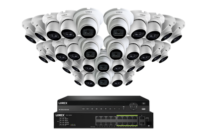 Lorex Elite Series 4K 32 Camera Capable 8TB Wired NVR System with A14 IP Dome Cameras