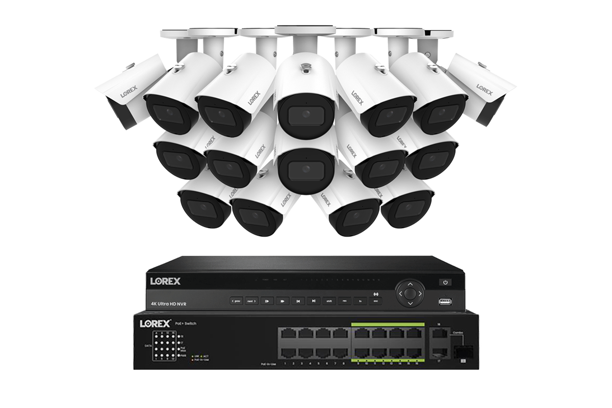 Lorex Elite Series 4K 32 Camera Capable 8TB Wired NVR System with A14 IP Bullet Cameras