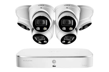 8-Channel 4K Fusion NVR System with Smart Deterrence Dome Cameras