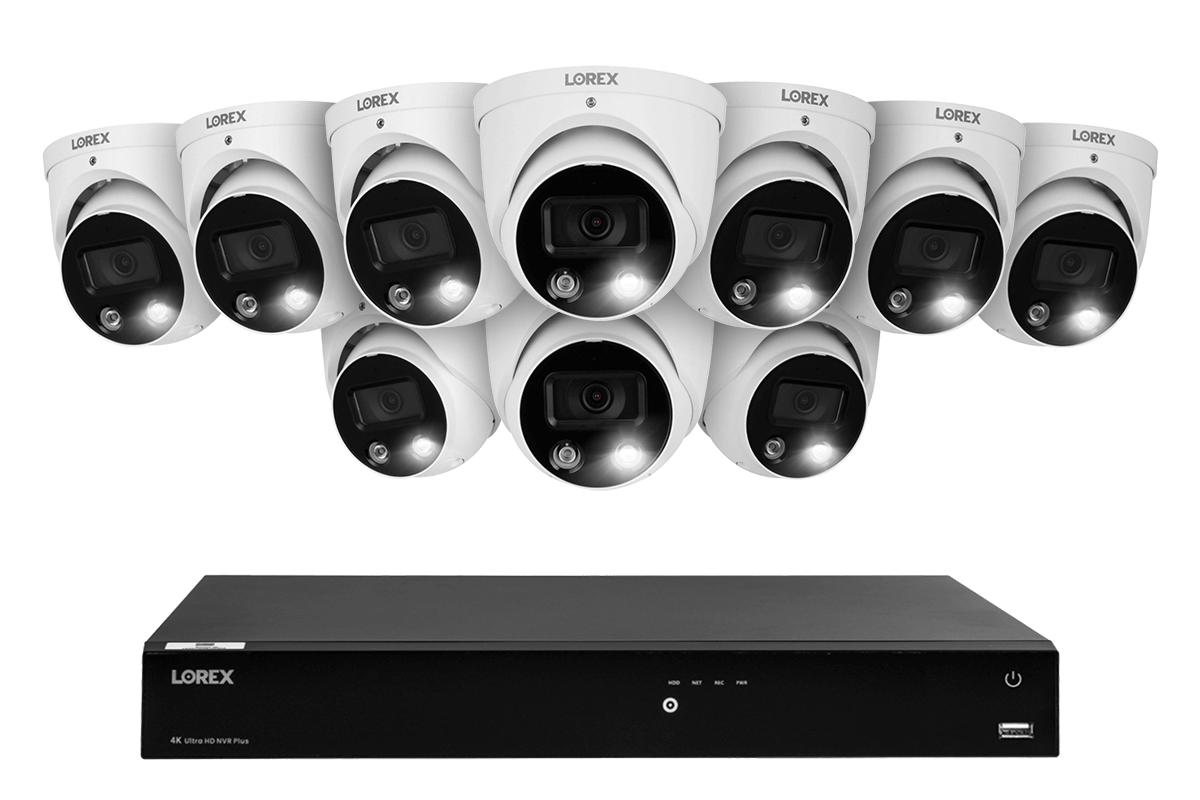 Lorex Fusion Series 4K 16 Camera Capable (Wired or Fusion Wi-Fi) 4TB Wired NVR System with H13 IP Dome Cameras