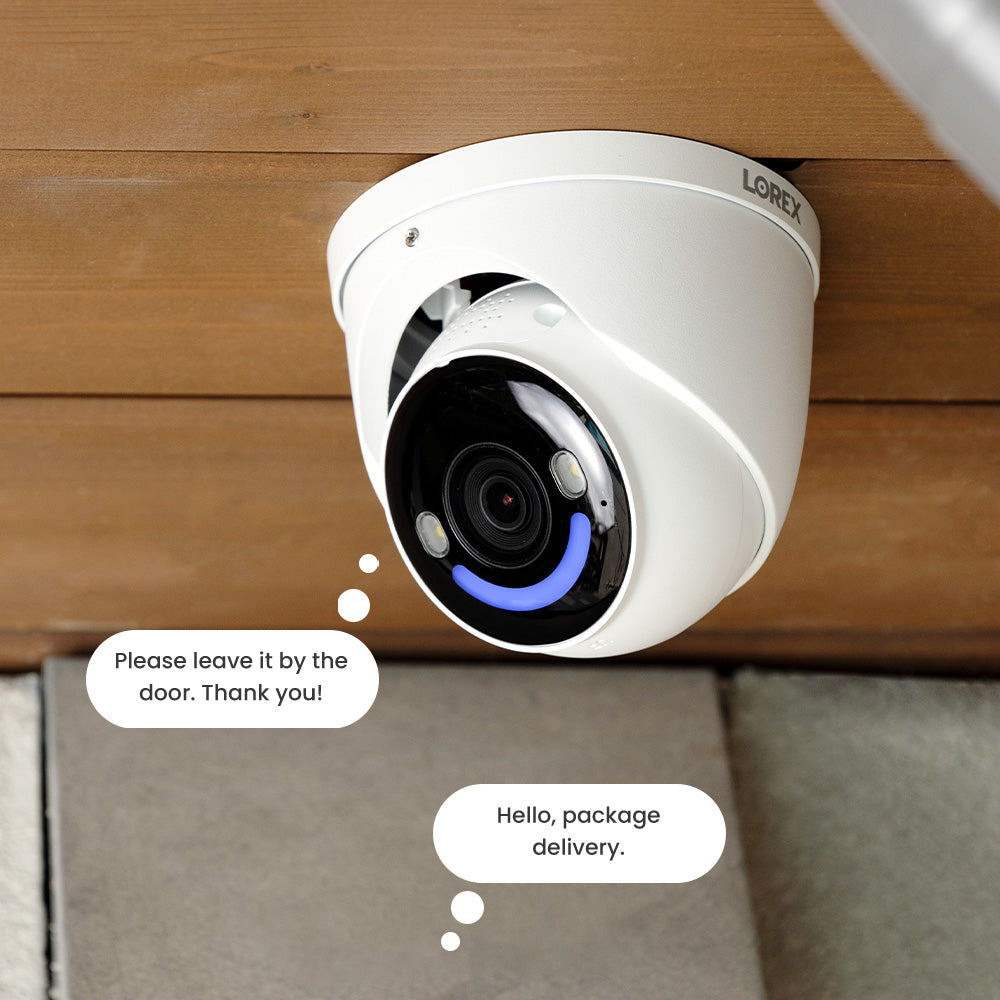 Lorex Fusion 4K+ 16 Channel (8 Wired + 8 Fusion Wi-Fi) 2TB NVR System with Four H16 Wired 4K IP Dome Cameras, One 2K Pan-Tilt Camera, and One 2K Indoor Wi-Fi Camera