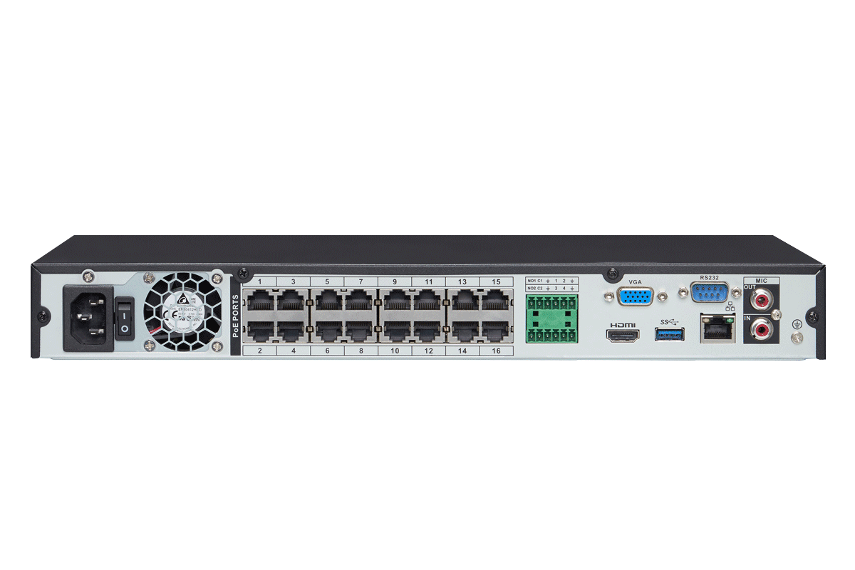 4K Ultra HD 8 Channel Security NVR, 2TB Hard Drive, POE, Records 4K (4 x 1080p) at 30FPS with Audio Recording