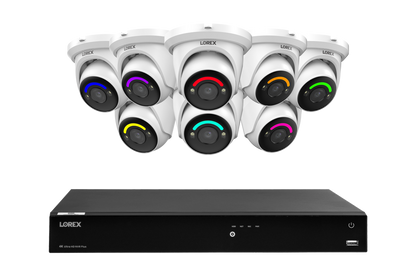 Lorex Fusion Series 4K 16 Camera Capable (Wired or Fusion Wi-Fi) 6TB Wired NVR System with H12 Wired 4K IP Dome Cameras