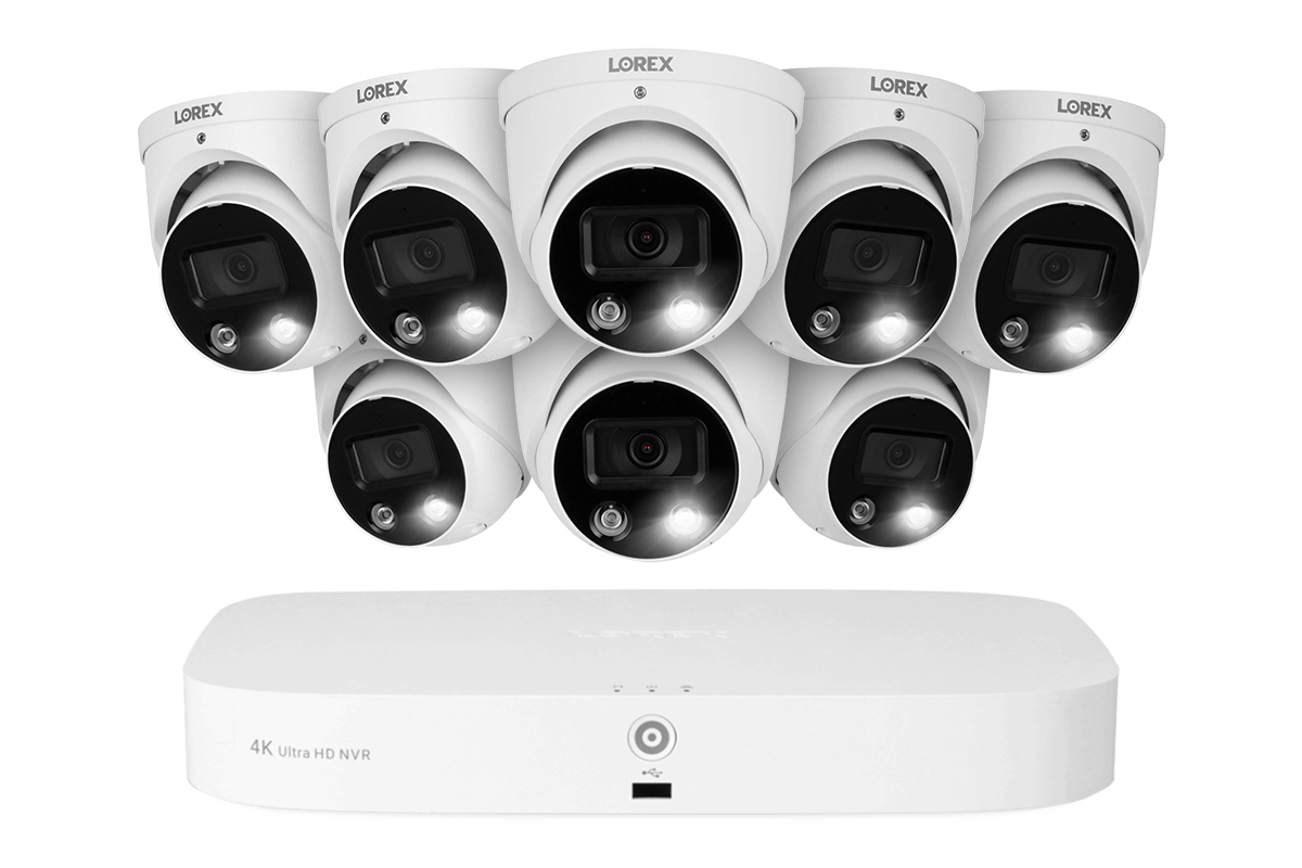 8-channel Fusion NVR System with Smart Deterrence and Mask Detection Security Cameras