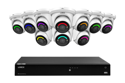 Lorex Fusion Series 4K 16 Camera Capable (Wired or Fusion Wi-Fi) 6TB Wired NVR System with H12 Wired 4K IP Dome Cameras