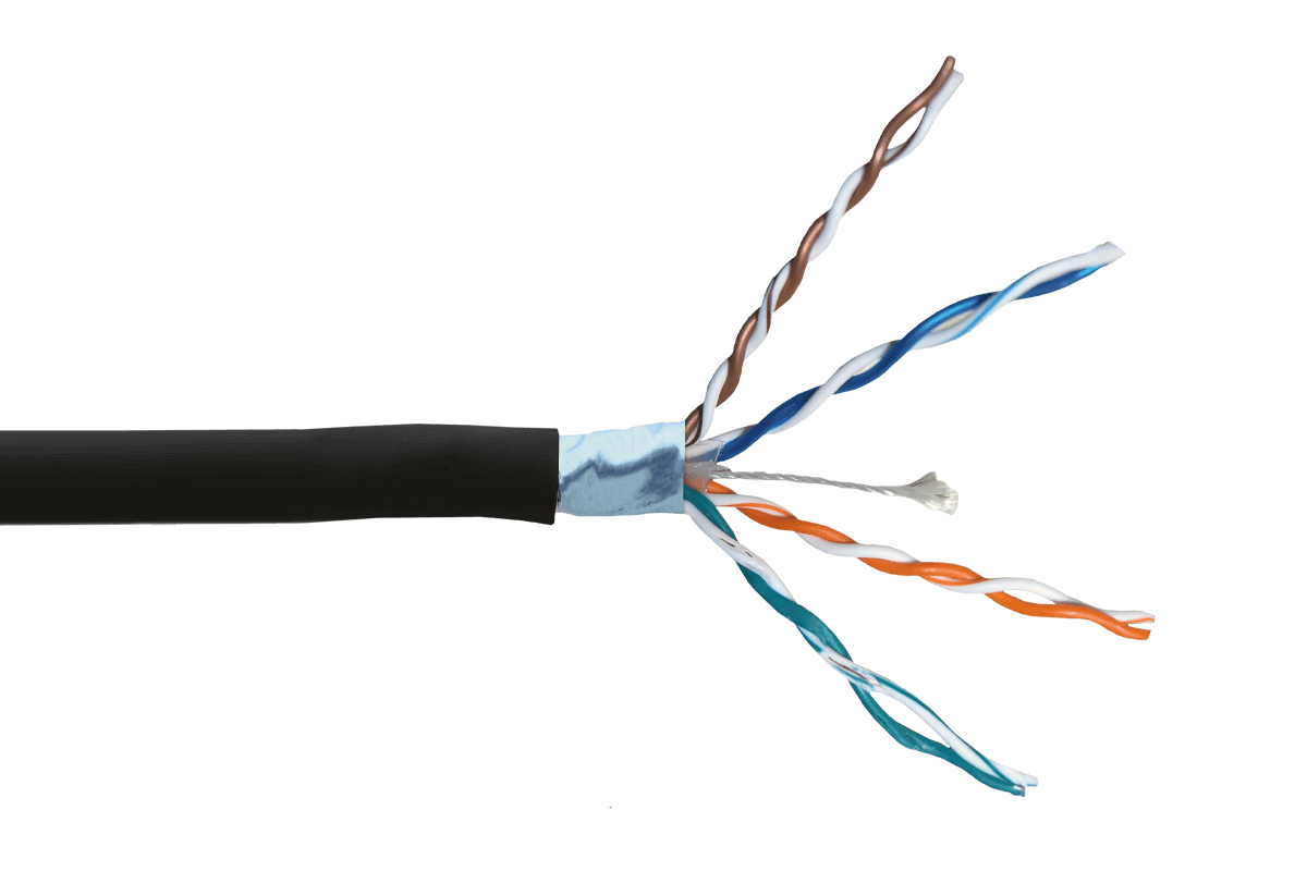 300ft CAT6 Outdoor Extension Cable, Weather Shielded, cUL CMR Riser Rated, UV Treated, Direct Burial Underground - Open Box