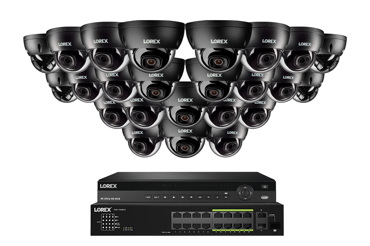 Lorex Elite Series 4K 32 Camera Capable 6TB Wired NVR System with 4MP (2K) A4 IP Dome Cameras