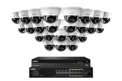 Lorex Elite Series 4K 32 Camera Capable 6TB Wired NVR System with 4MP (2K) A4 IP Dome Cameras
