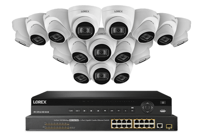 32-Channel NVR System with 4K (8MP) IP Dome Cameras with Listen-In Audio