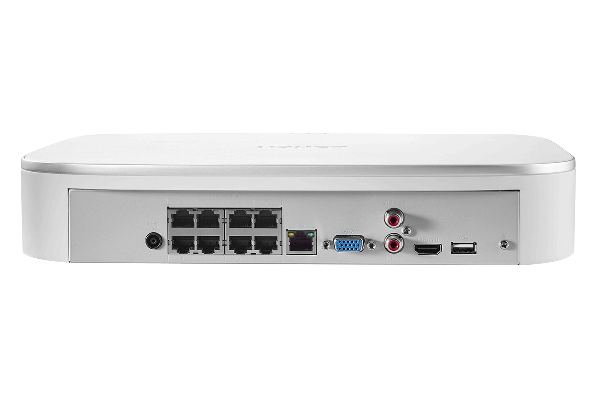 8-Channel Fusion NVR System with 4K (8MP) IP Dome Cameras with Listen-In Audio