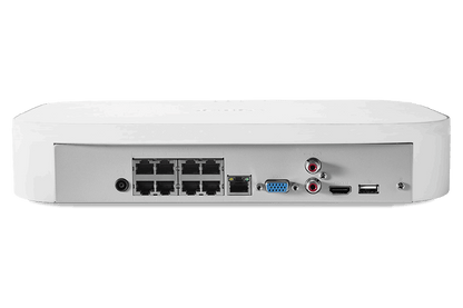 8-Channel NVR Fusion System with Six 4K (8MP) IP Cameras, 2K Wi-Fi Video Doorbell, Wi-Fi Floodlight Camera and Smart Sensor Starter Kit