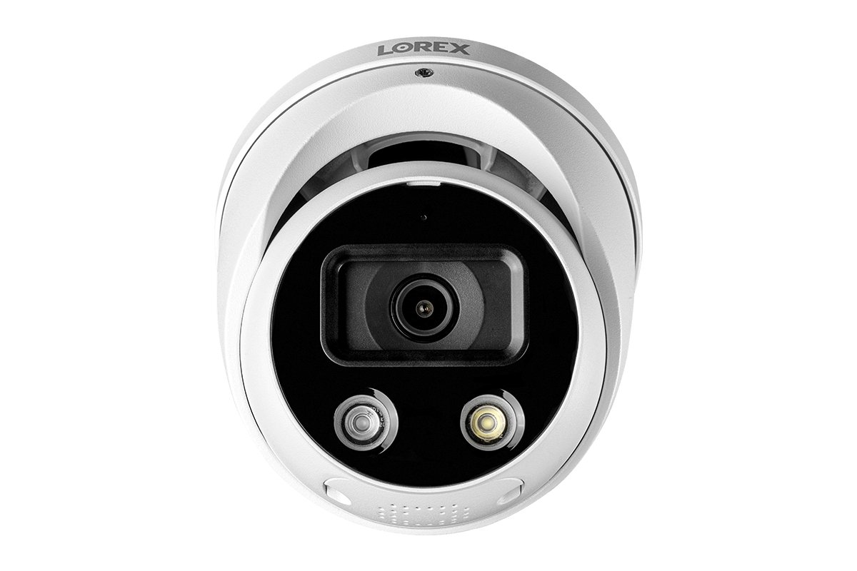 8-Channel NVR Fusion System with Six 4K Smart Deterrence IP Dome Security Cameras, Wi-Fi Floodlight and Indoor Camera