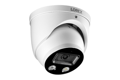 8-Channel NVR Fusion System with Six 4K Smart Deterrence IP Dome Security Cameras, Wi-Fi Floodlight and Indoor Camera