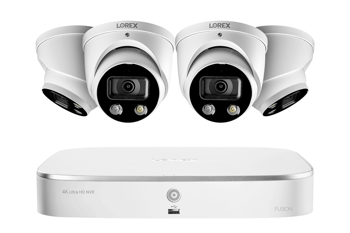8-Channel 4K Fusion NVR System with Smart Deterrence Dome Cameras