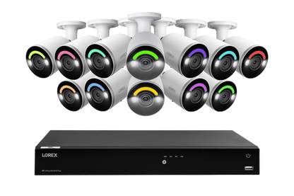 Lorex Fusion Series 4K 16 Camera Capable (Wired or Fusion Wi-Fi) 6TB Wired NVR System with H12 Wired 4K IP Bullet Cameras
