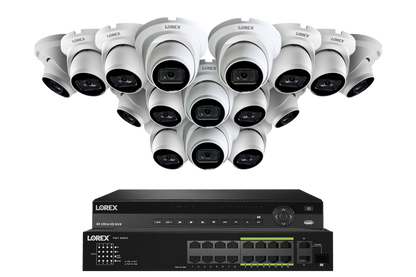 Lorex Elite Series 4K 32 Camera Capable 8TB Wired NVR System with A14 IP Dome Cameras