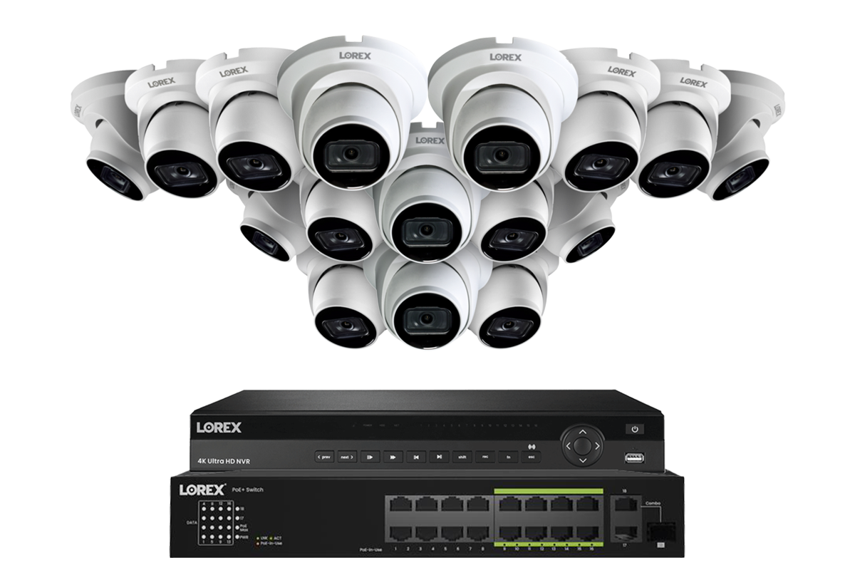 Lorex Elite Series 4K 32 Camera Capable 6TB Wired NVR System with A14 IP Turret Cameras