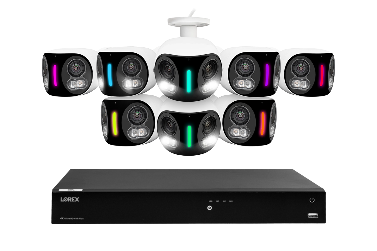Lorex Fusion Series 4K 16 Camera Capable (Wired or Fusion Wi-Fi) 6TB Wired NVR System with H20 IP Dual Lens Cameras