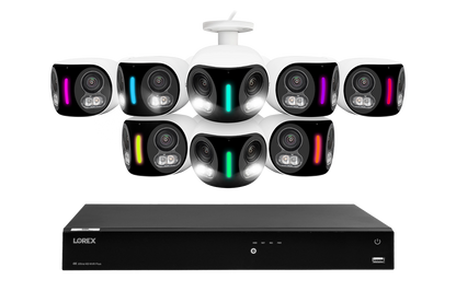 Lorex Fusion Series 4K 16 Camera Capable (Wired or Fusion Wi-Fi) 6TB Wired NVR System with H20 IP Dual Lens Cameras