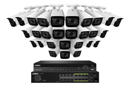 Lorex 4K (32 Camera Capable) 6TB Wired NVR System with Nocturnal 3 Smart IP Bullet Cameras Featuring Motorized Varifocal Lens and 30FPS Recording