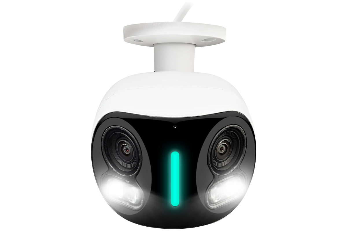 Lorex H20 4K IP Wired Dual Lens Security Camera with Smart Security Lighting and Smart Motion Detection - Open Box