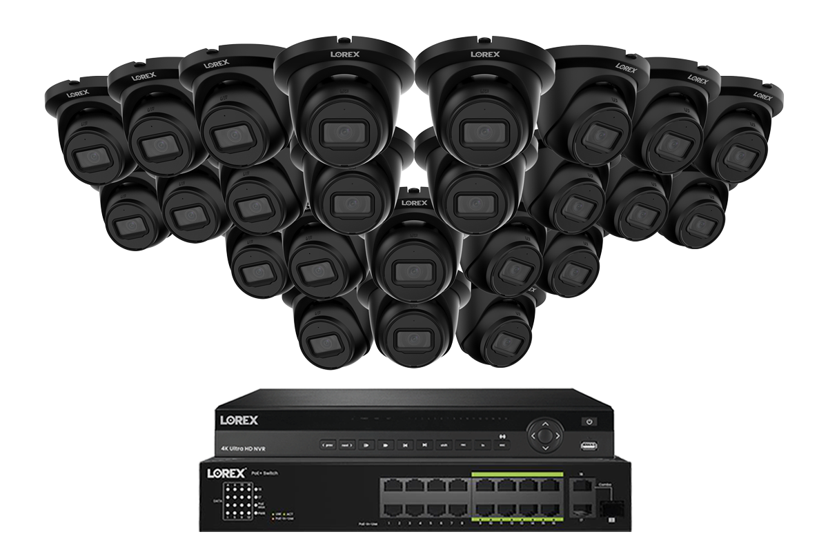 Lorex Elite Series 4K 32 Camera Capable 6TB Wired NVR System with 4MP (2K) A4 IP Turret Cameras