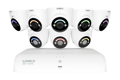 4K+ (12MP) IP Security Cameras with 16-Channel (8 Wired, 8 Wi-Fi) Fusion Recorder