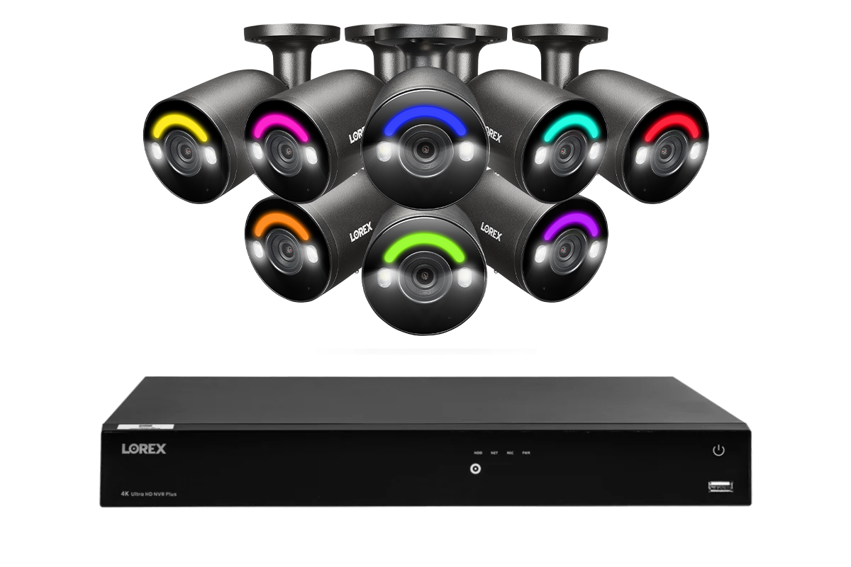Lorex Fusion Series 4K 16 Camera Capable (Wired or Fusion Wi-Fi) 6TB Wired NVR System with H12 Wired 4K IP Bullet Cameras