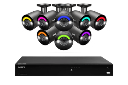 Lorex Fusion Series 4K 16 Camera Capable (Wired or Fusion Wi-Fi) 6TB Wired NVR System with H12 Wired 4K IP Bullet Cameras
