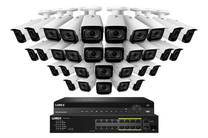 Lorex 4K (32 Camera Capable) 8TB Wired NVR System with Nocturnal 3 Smart IP Bullet Cameras Featuring Motorized Varifocal Lens and 30FPS Recording