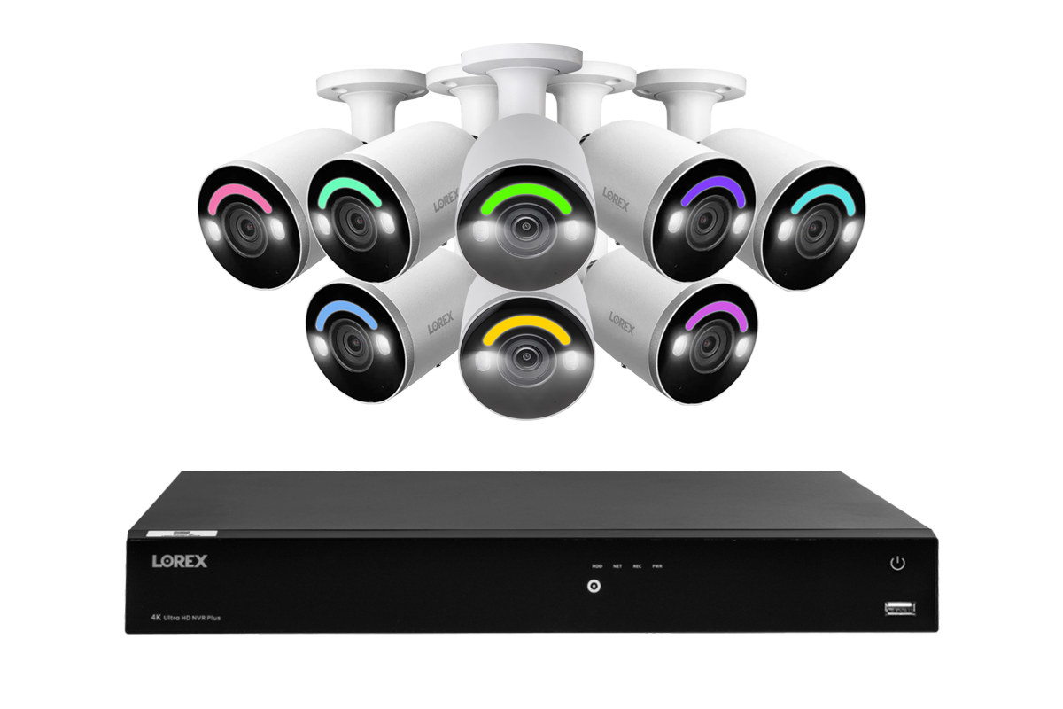 Lorex Fusion Series 4K 16 Camera Capable (Wired or Fusion Wi-Fi) 6TB Wired NVR System with H12 Wired 4K IP Bullet Cameras
