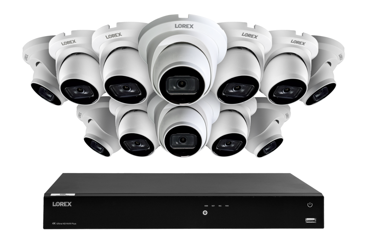Lorex Fusion Series 4K 16 Camera Capable (Wired or Fusion Wi-Fi) 4TB Wired NVR System with A14 IP Dome Cameras