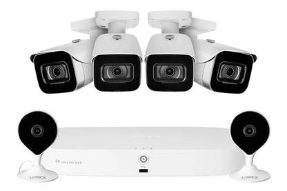 8-Channel NVR Fusion System with Four 4K (8MP) IP Cameras and 2 Wi-Fi Indoor Cameras