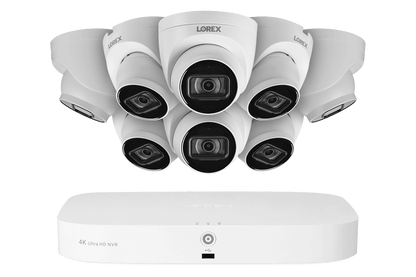 8-Channel Fusion NVR System with 4K (8MP) IP Dome Cameras with Listen-In Audio