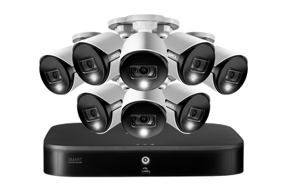 4K Ultra HD Security System with 8-Channel DVR and Eight 4K (8MP) Active Deterrence Cameras featuring Smart Motion Detection and Smart Home Voice Control