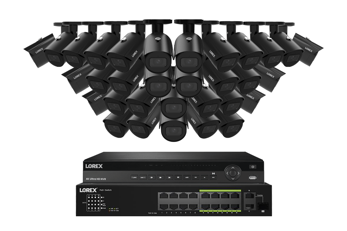 Lorex Elite Series 4K 32 Camera Capable 8TB Wired NVR System with A14 IP Bullet Cameras