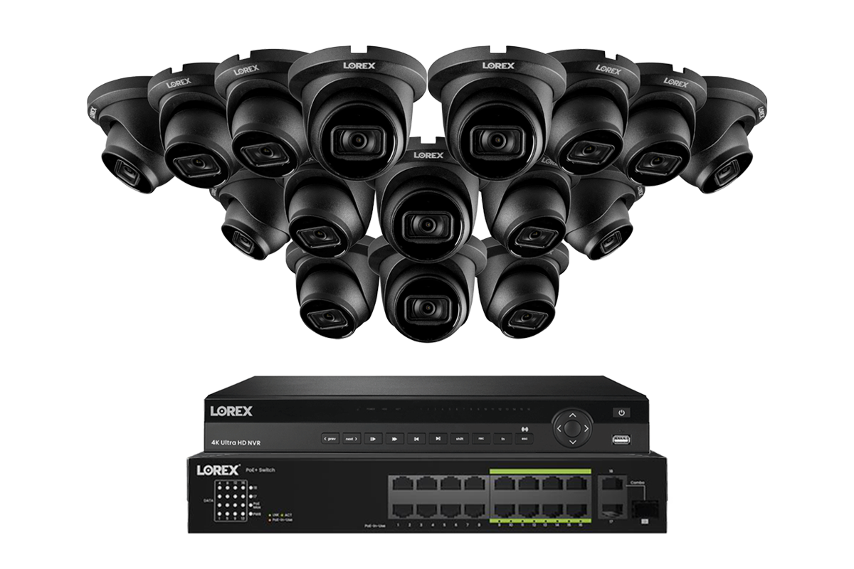 Lorex Elite Series 4K 32 Camera Capable 6TB Wired NVR System with A14 IP Turret Cameras