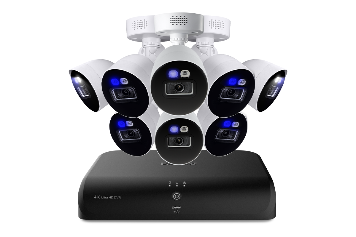 Lorex Fusion 4K 12 Channels (8 Wired and 4 Fusion Wi-Fi) 2TB Wired DVR System with Smart Deterrence Cameras