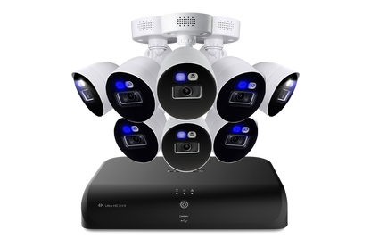 Lorex Fusion 4K 12 Channels (8 Wired and 4 Fusion Wi-Fi) 2TB Wired DVR System with Smart Deterrence Cameras