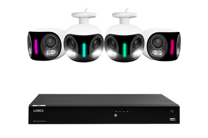 Lorex Fusion Series 4K 16 Camera Capable (Wired or Fusion Wi-Fi) 4TB Wired NVR System with H20 IP Dual Lens Cameras